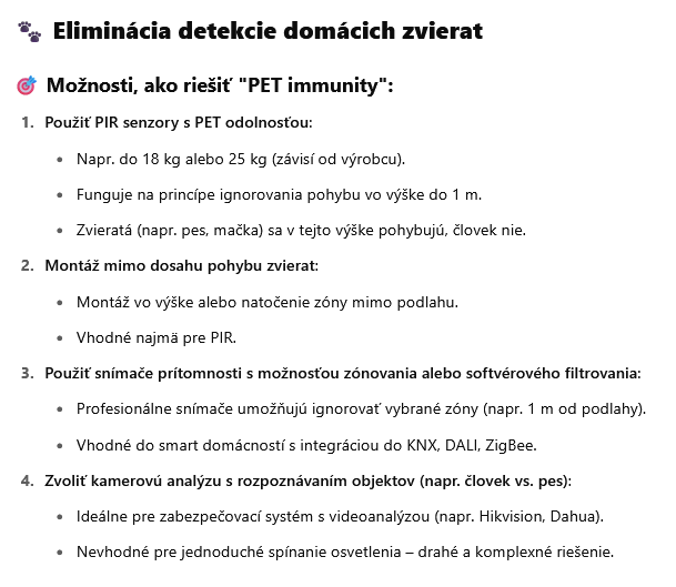 Domáce zvieratá a Senzory